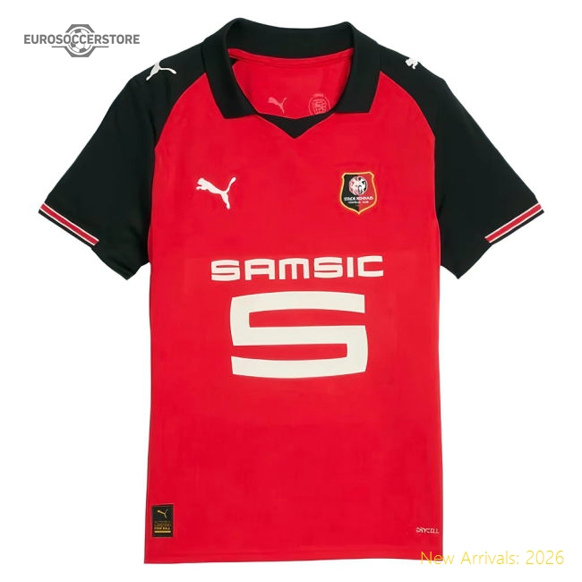2025-2026 Stade Rennais Home Shirt (Kids)-Vantage Point Soccer